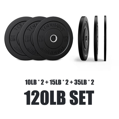 ToughFit Black Olympic Weight Plates Bumper Plates Set