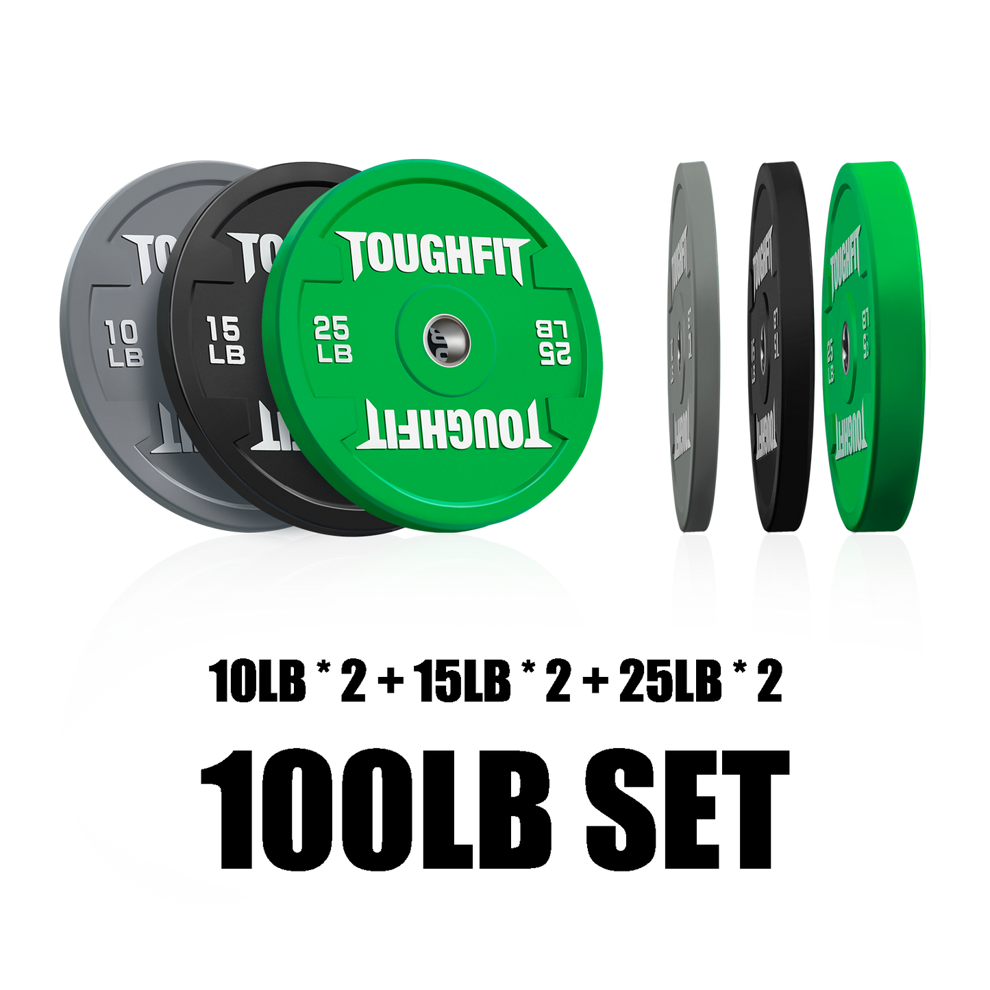 ToughFit Color Olympic Weight Plates Bumper Plates Set