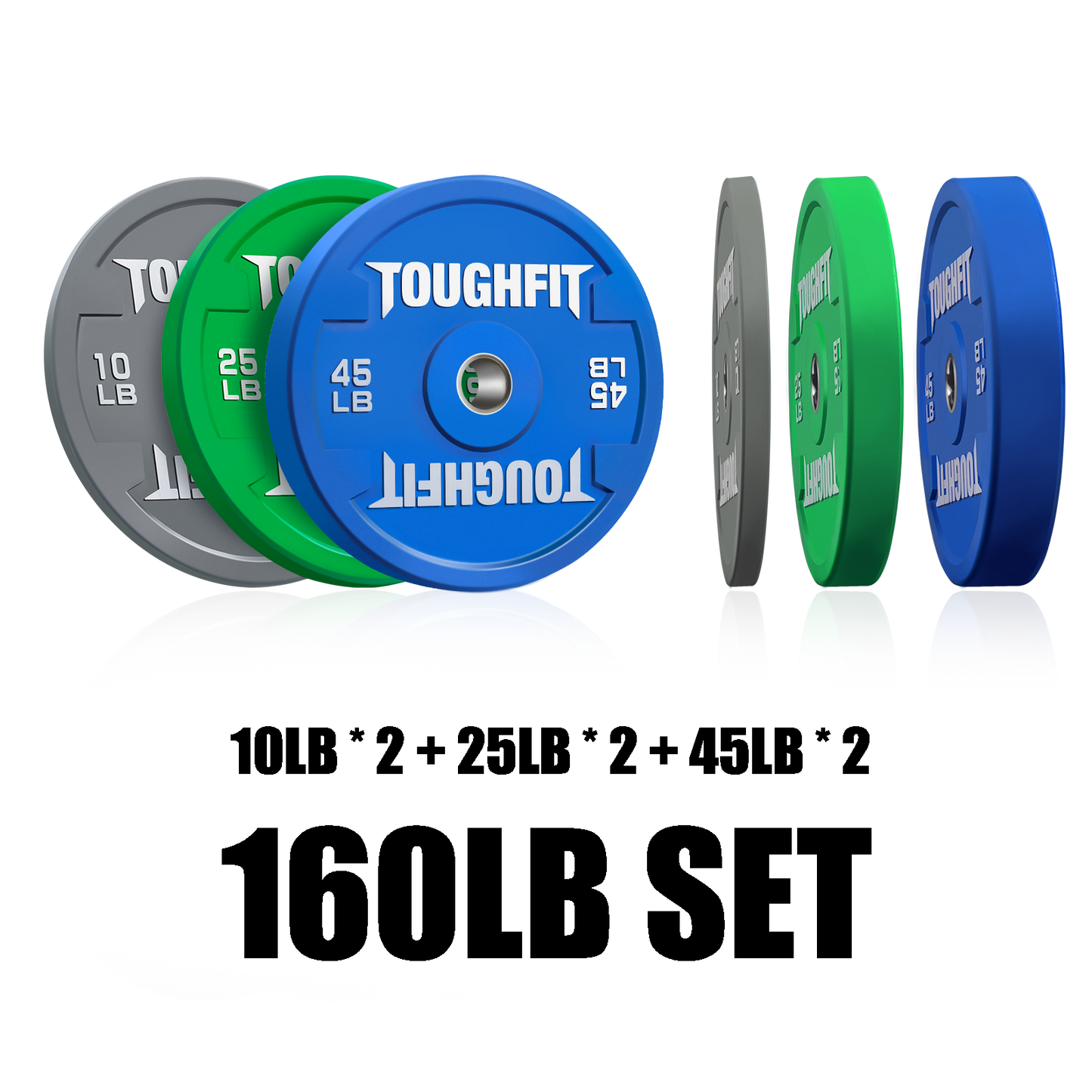 ToughFit Color Olympic Weight Plates Bumper Plates Set