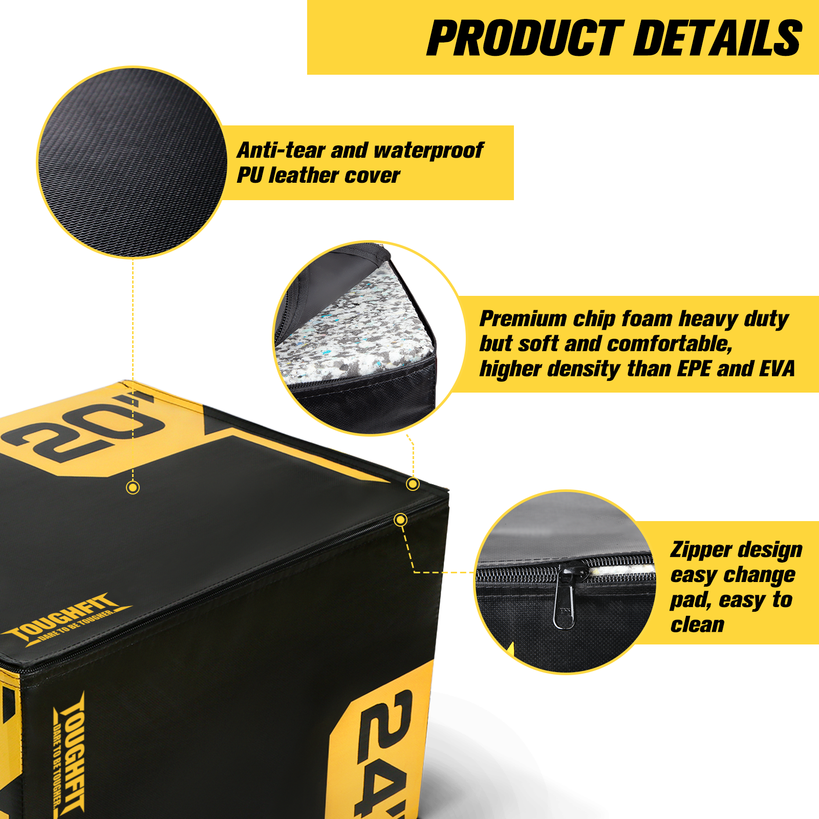ToughFit 3 in 1 Soft Foam Plyo Jump Box for Plyometrics Training ToughFit 3 in 1 Soft Foam Plyo Jump Box for Plyometrics Training