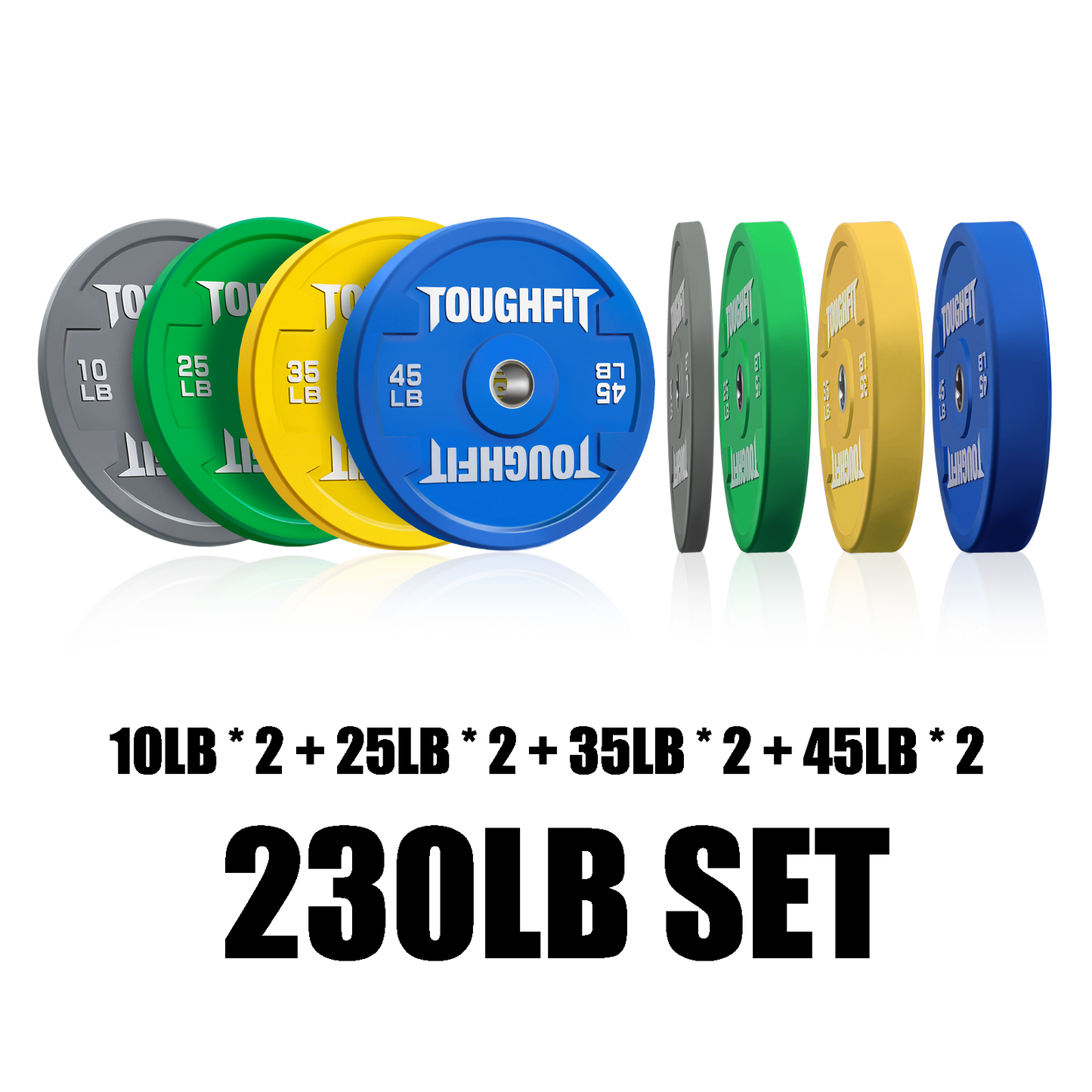 ToughFit Color Olympic Weight Plates Bumper Plates Set