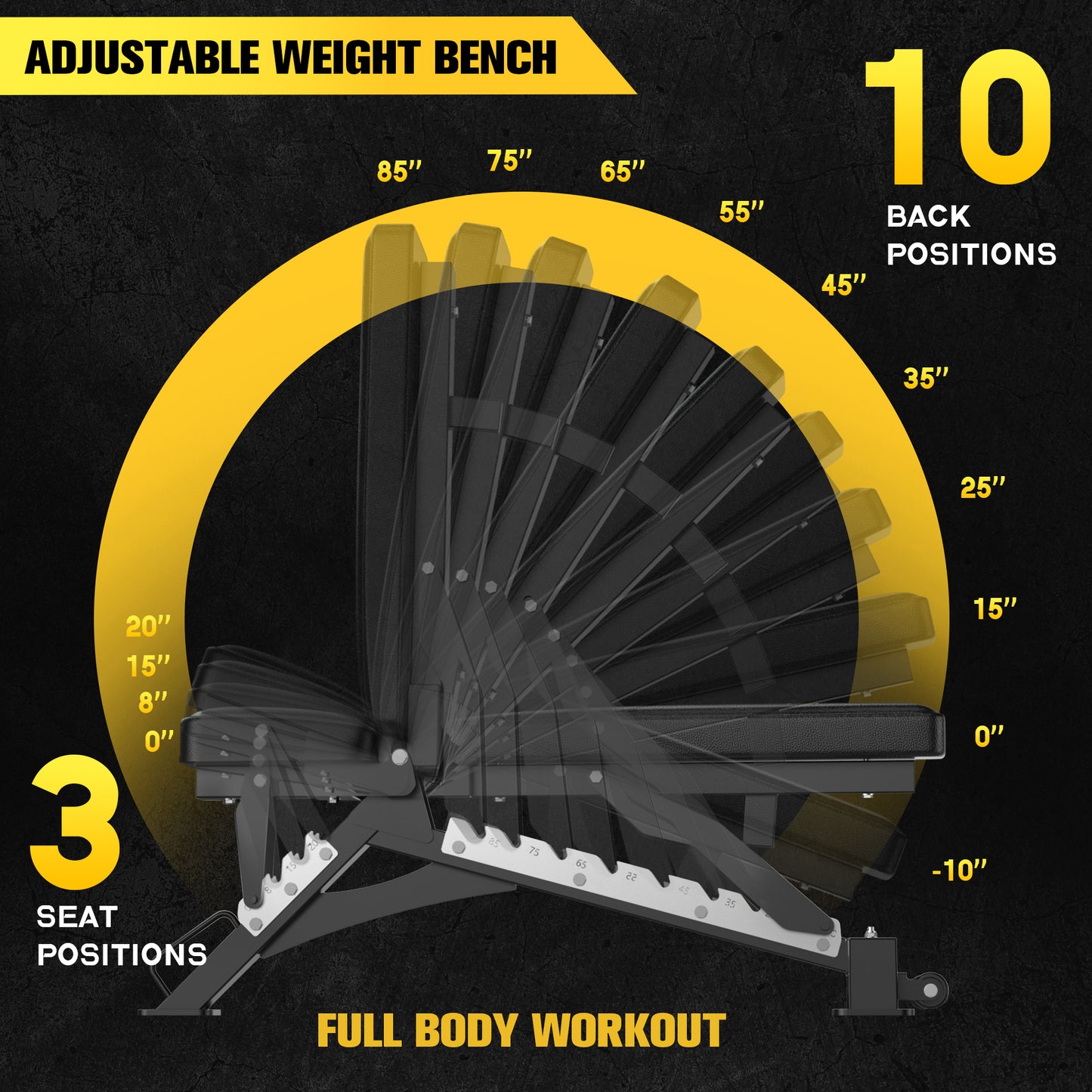 ToughFit 1300LB Adjustable Weight Bench