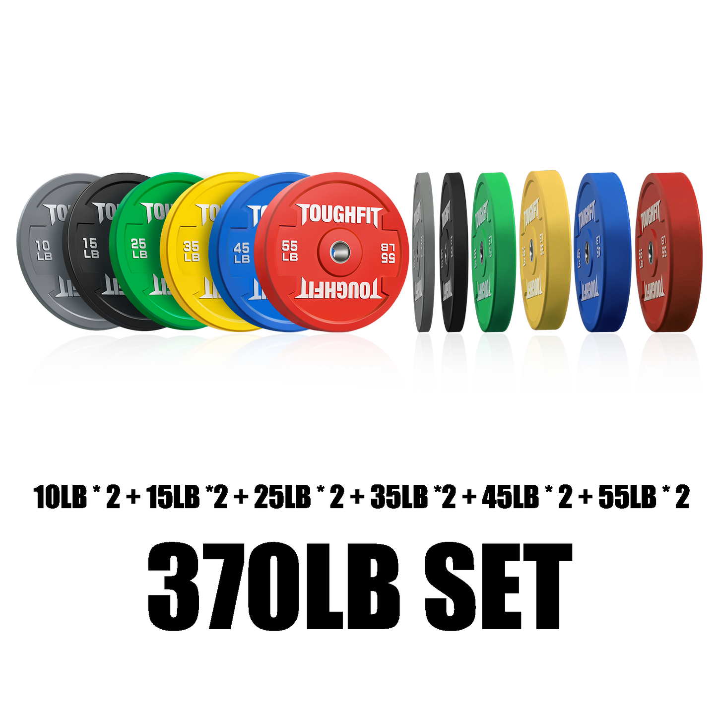 ToughFit Color Olympic Weight Plates Bumper Plates Set