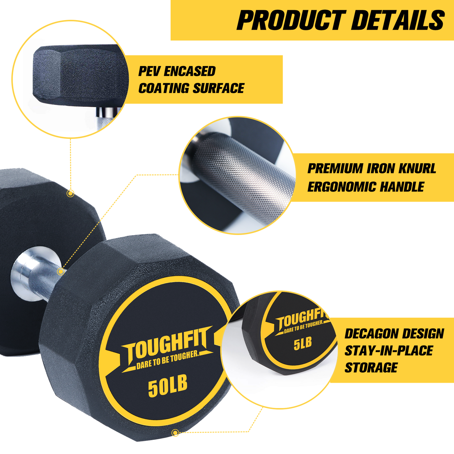 ToughFit Decagon PEV Dumbbells
